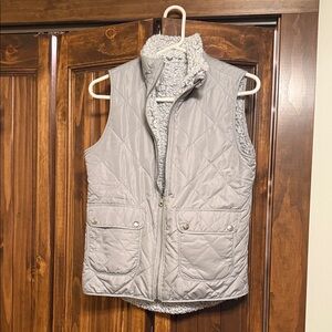 Dual Sided Gray Quilted Vest or Sherpa Vest